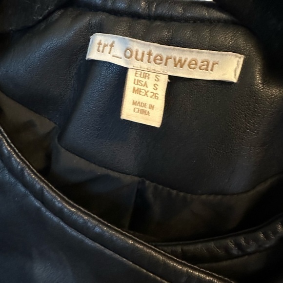 TRF OUTERWEAR ZARA BLACK FAUX MOTO STYLE JACKET - Picture 7 of 12